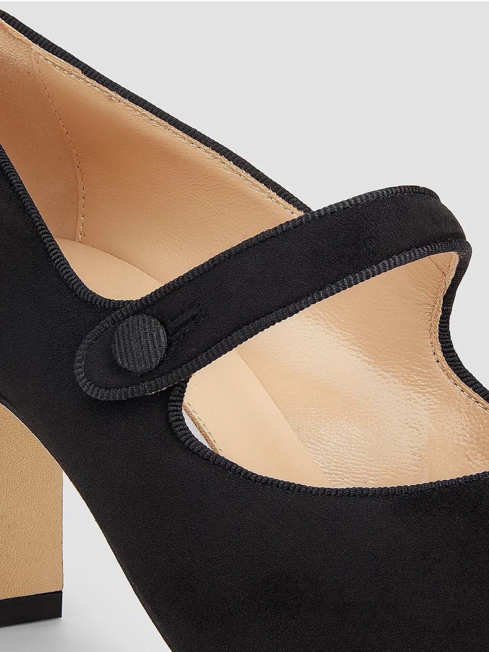 NEW CAMPARIBA Black Suede Mary Jane Pumps - Picture 5 of 7